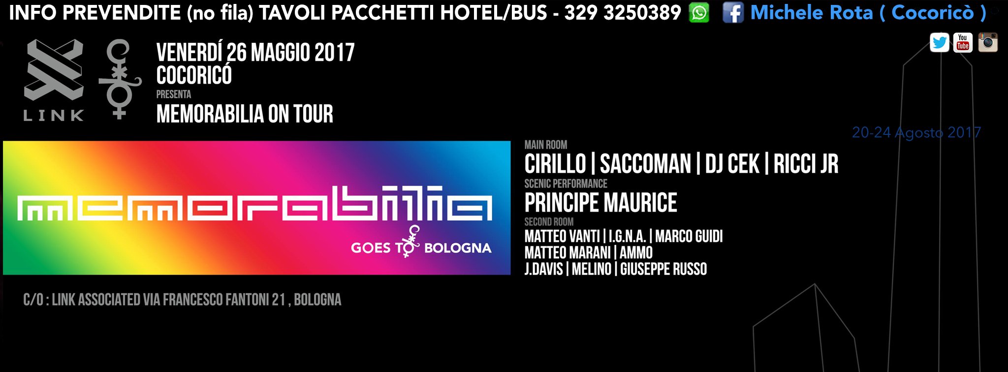 Memorabilia On Tour Link Bologna 26 05 2017